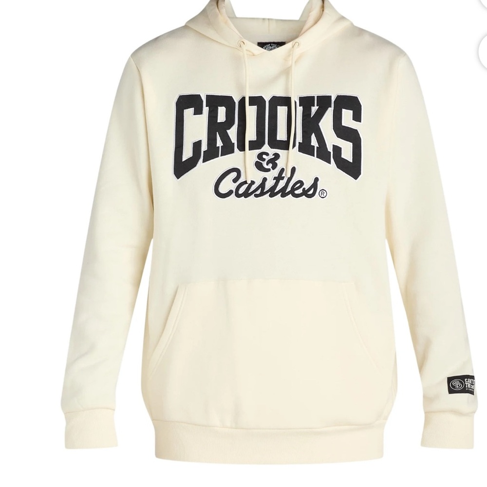 Men’s Crooks & Castles Cream Hoodie with Black Logo SET!!! One price! NEW!!!🔥🔥🔥